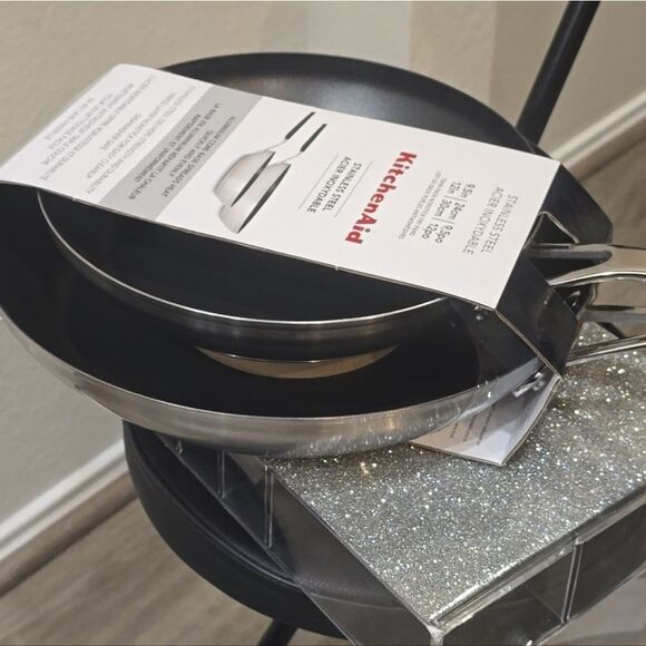 KitchenAid Stainless Steel Non-Stick Frying Pan/Skillet Cookware Set - Picture 14 of 16